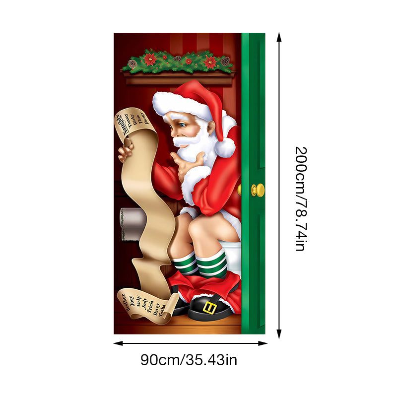 Decorazione della porta di Natale - Tessuto lavabile e riutilizzabile